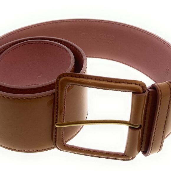 Damaged/Store Return Miu Miu Baby Pink Leather Belt One Size - Picture 4 of 9